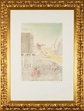 Etching And Aquatint De Chirico - L'arrivo del centauro