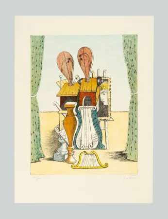 Lithograph De Chirico - Le Muse della Musica