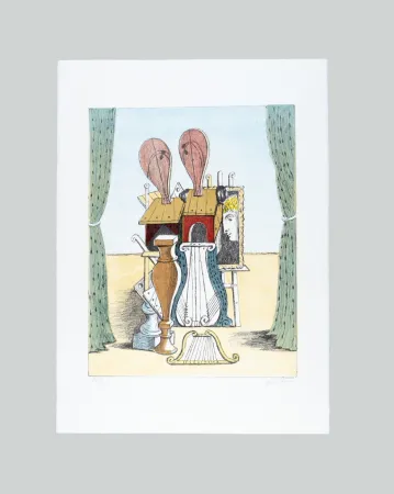 Lithograph De Chirico - Le Muse della Musica