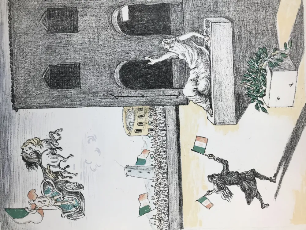 Lithograph De Chirico - L'Italia del centenario 