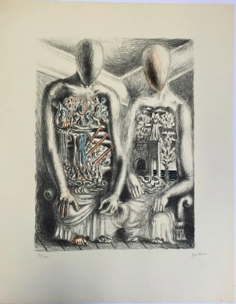 Lithograph De Chirico - Methamorphosis
