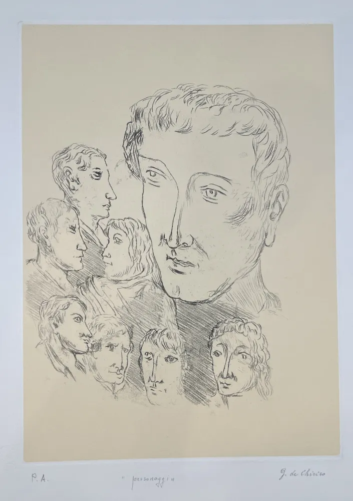 Etching De Chirico - Personaggi 
