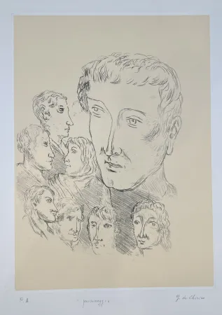 Etching De Chirico - Personaggi 