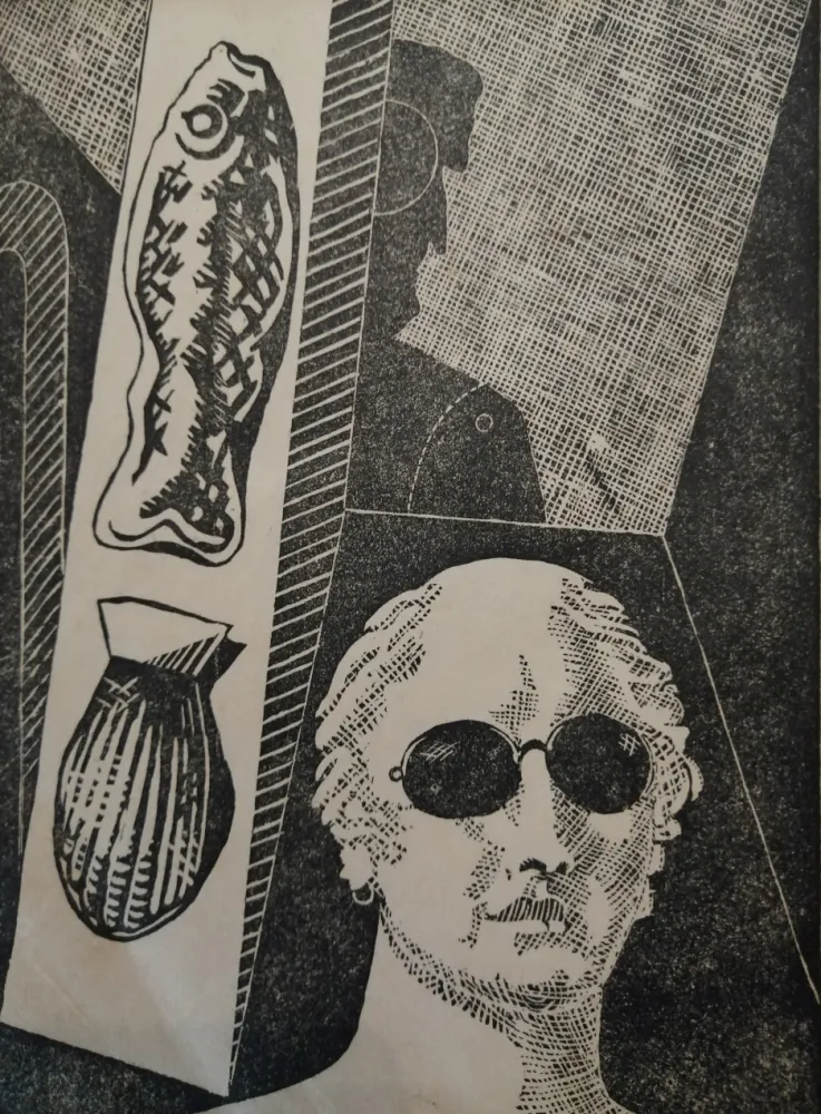 Woodcut De Chirico - Portrait d'Apollinaire