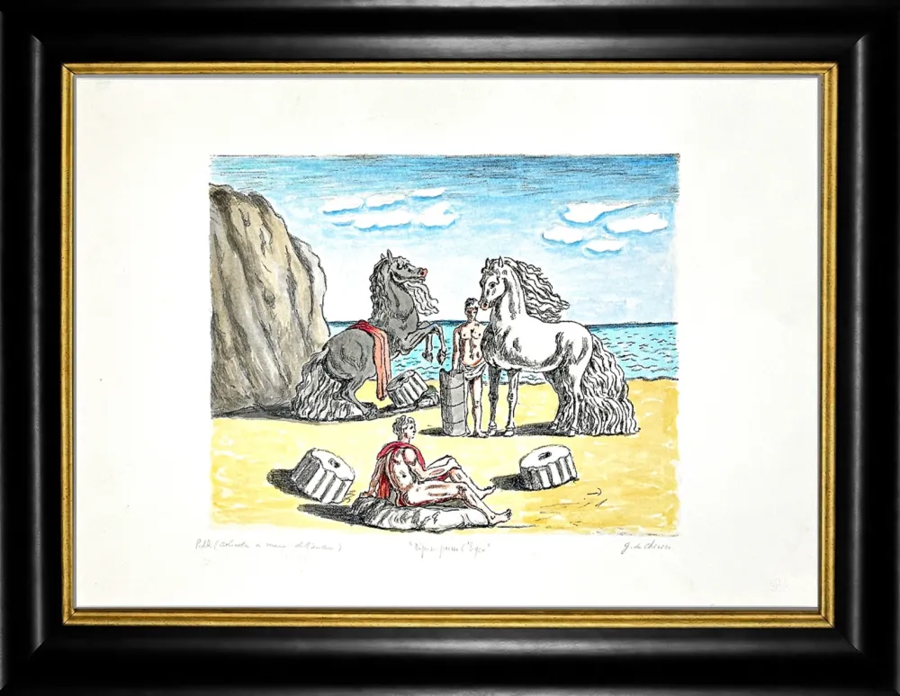 Lithograph De Chirico - Riposo presso le correnti dell'Egeo