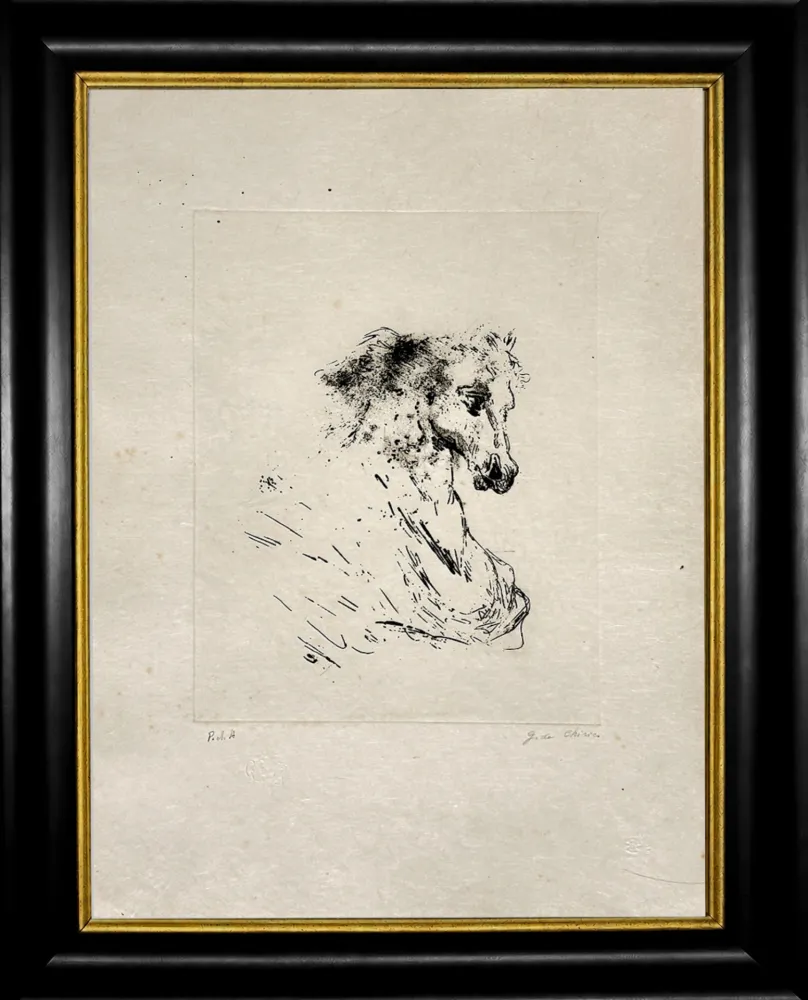 Engraving De Chirico - Testa di cavallo