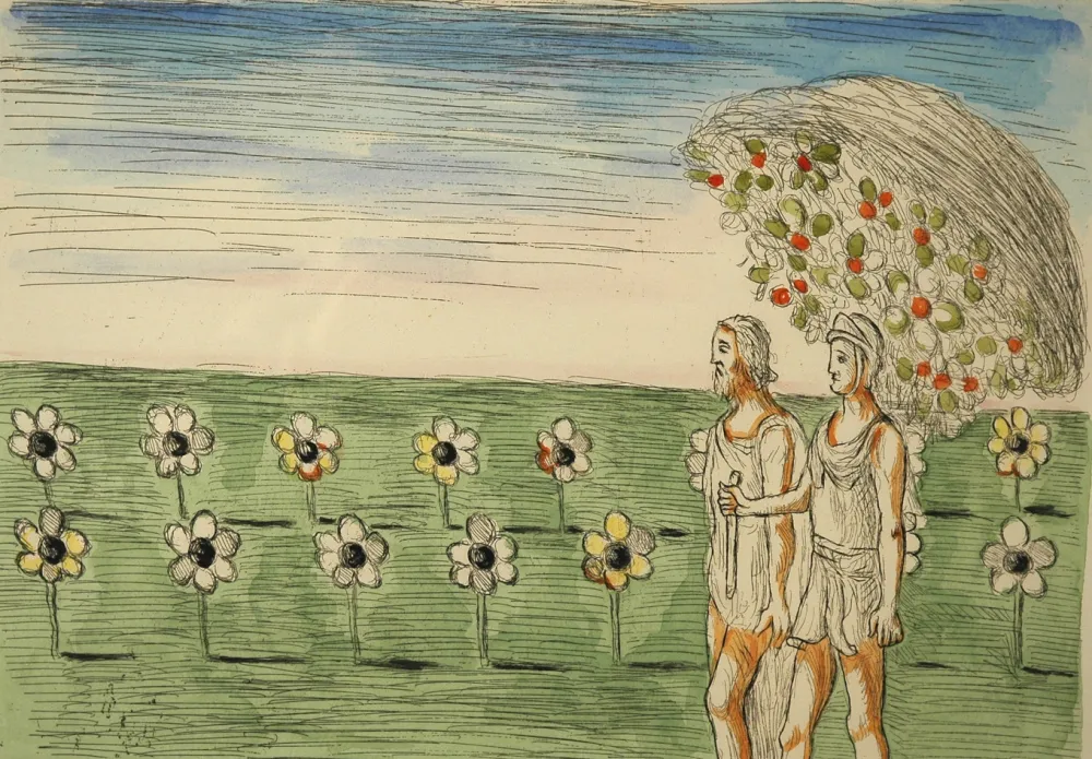 Engraving De Chirico - Visione misteriosa