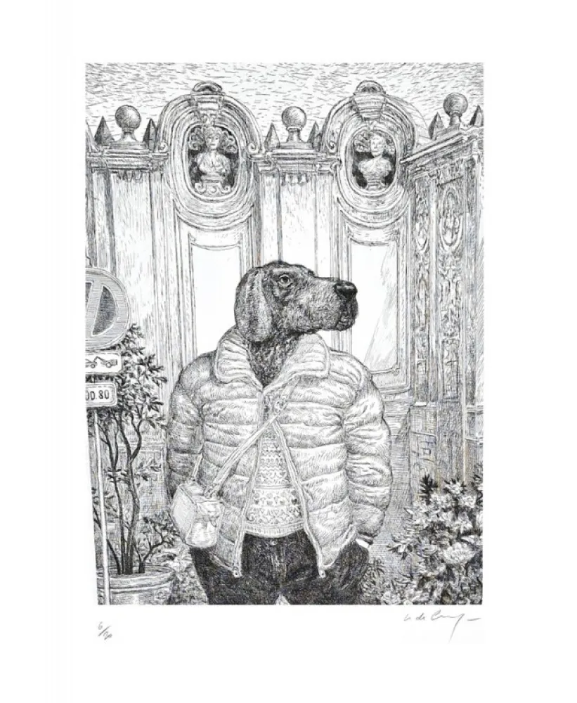 Etching De Crécy - Chien de Rome II