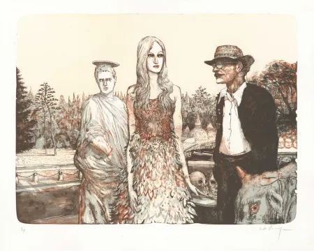 Lithograph De Crécy - Le Jardin de Vénus