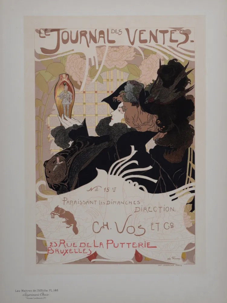 Lithograph De Feure - Le Journal des Ventes, Les Maitres de L’Affiche, 1899