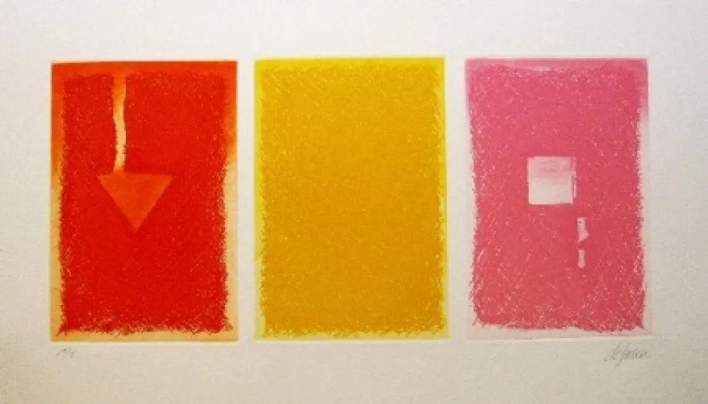 Etching And Aquatint De Juan - Triptica en color II