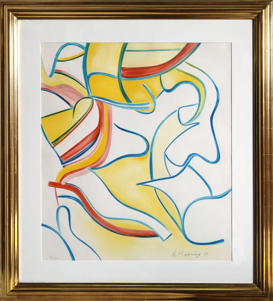 Lithograph De Kooning - Untitled from Quatre Lithographies