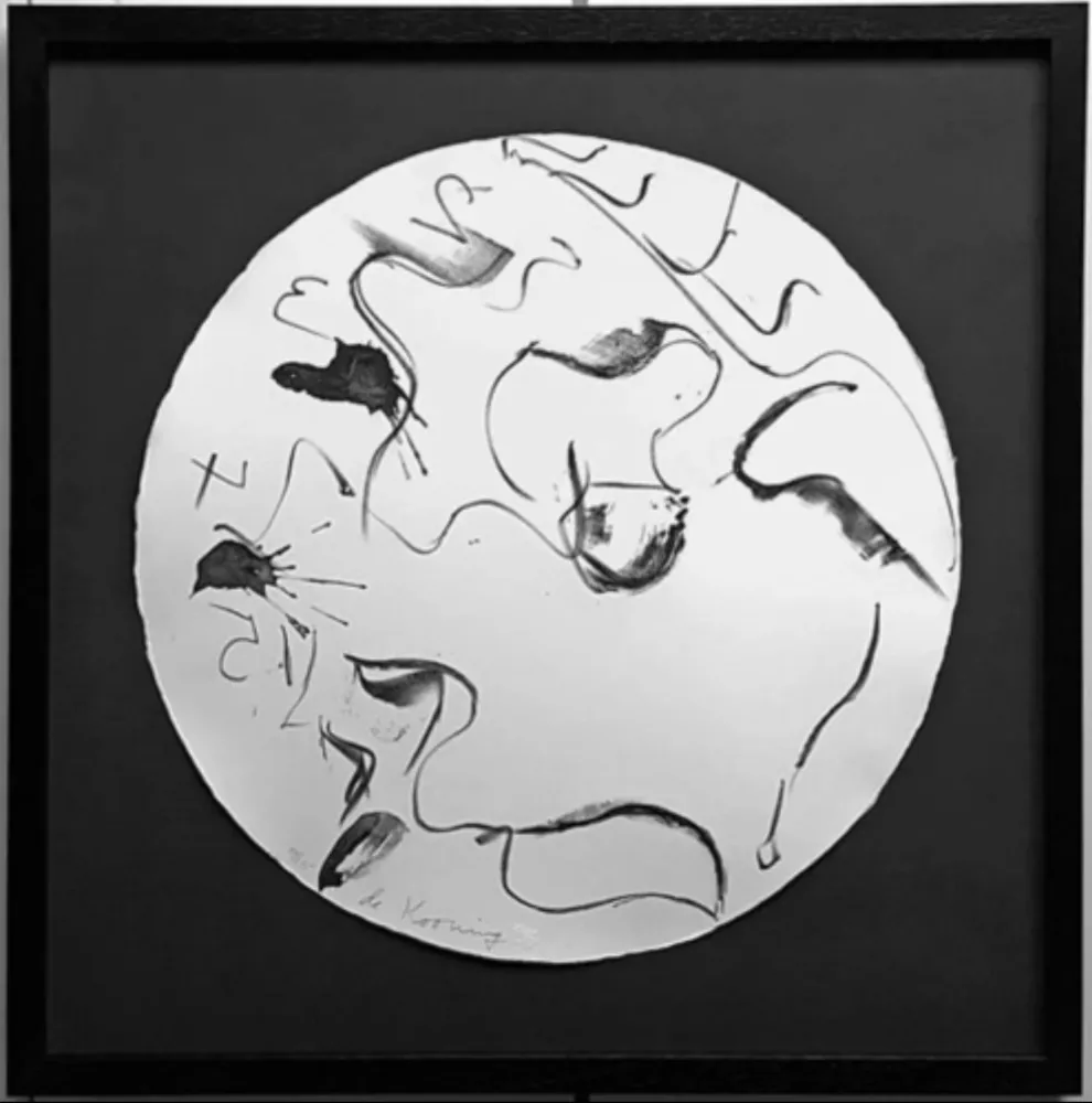 Lithograph De Kooning - Untitled from Self Portrait in a Convex Mirror