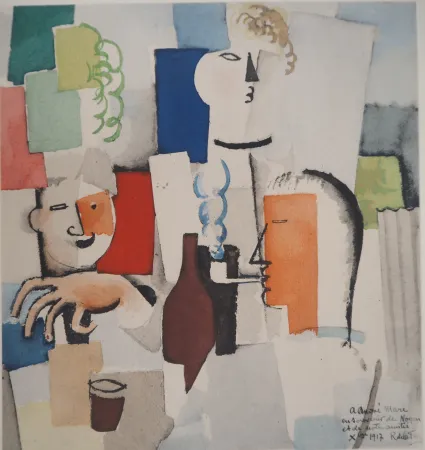 Lithograph De La Fresnaye - Déjeuner entre amis (La Madelon)