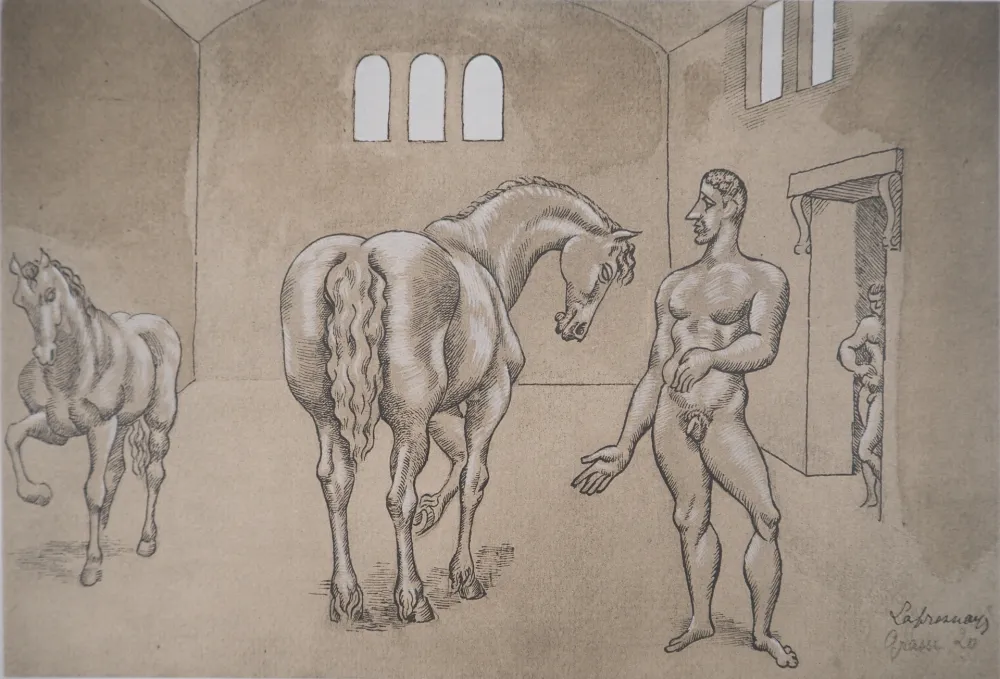 Lithograph De La Fresnaye - Ecurie fantastique