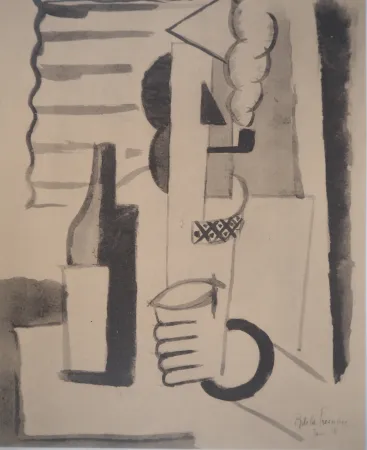 Lithograph De La Fresnaye - Fumeur de pipe cubiste