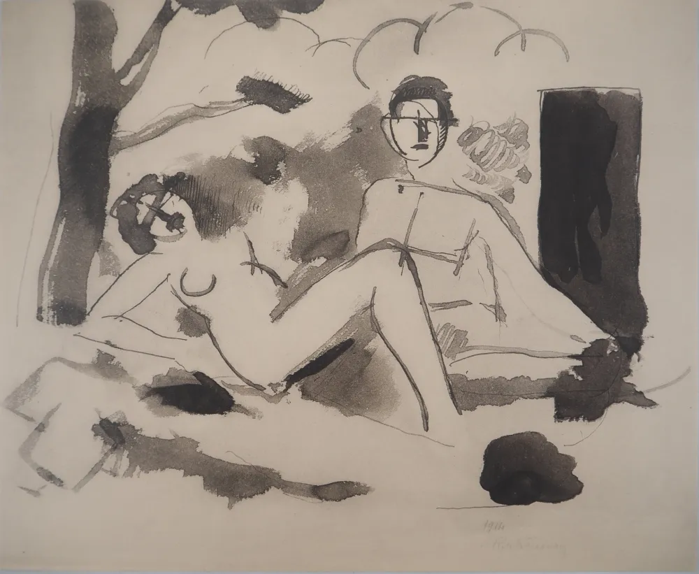 Lithograph De La Fresnaye - Hommage à Manet, Déjeuner sur l'herbe