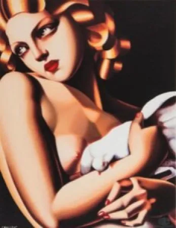 Screenprint De Lempicka - Femme a la Colombe