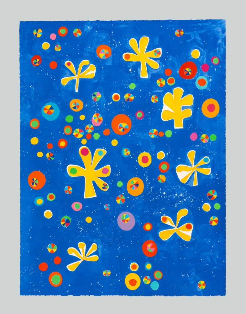 Screenprint De Maria - Regno dei fiori universo senza bombe pax et bonum semper tecum