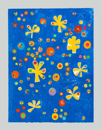 Screenprint De Maria - Regno dei fiori universo senza bombe pax et bonum semper tecum