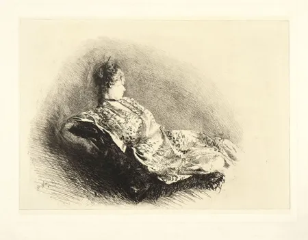 Engraving De Nittis - LA DANSEUSE HOLOKE-GO-ZEN