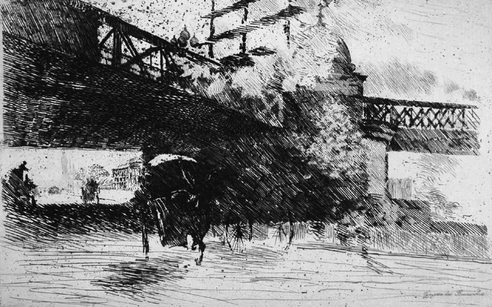 Engraving De Nittis - Vue pris à Londres