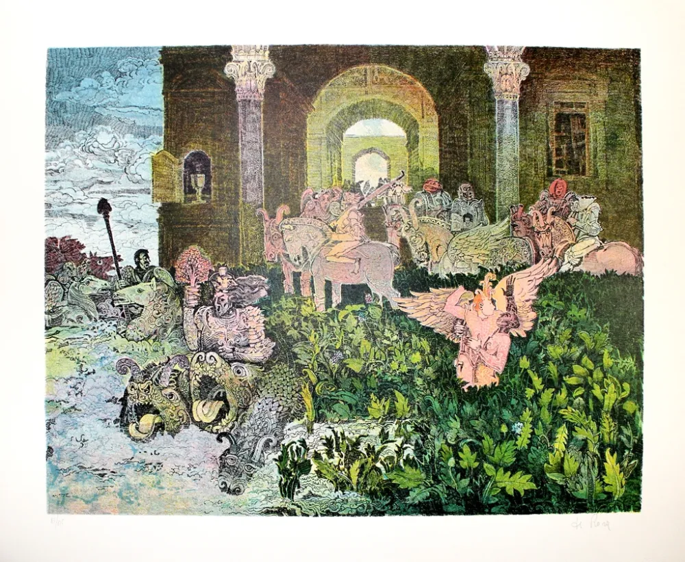 Lithograph De Rosa - Creatures