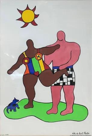 Screenprint De Saint Phalle - Couple de baigneurs