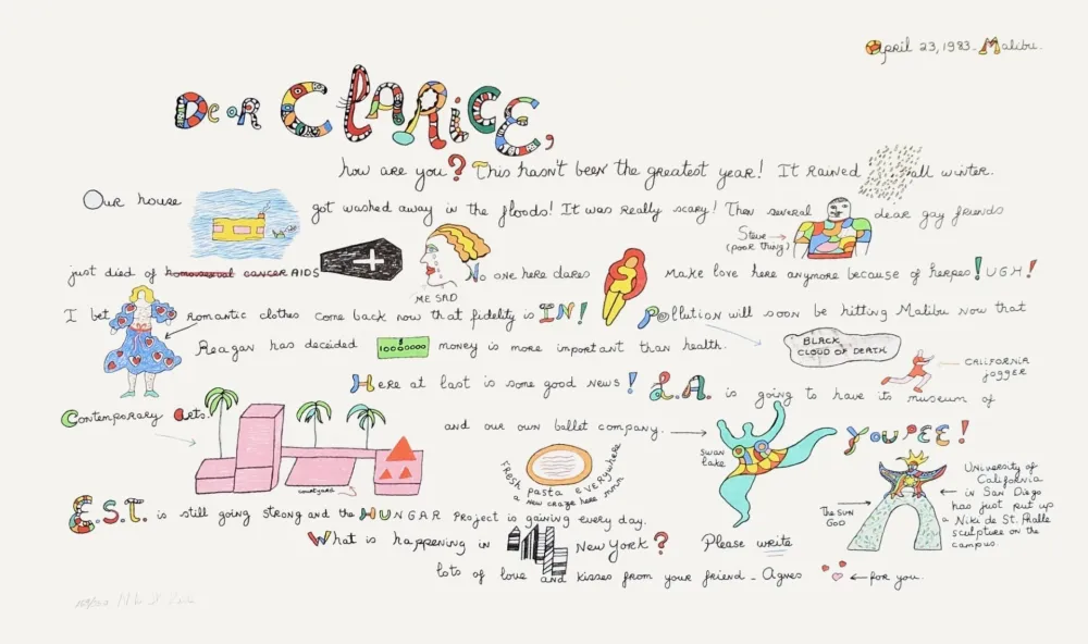 Screenprint De Saint Phalle - Dear Clarice