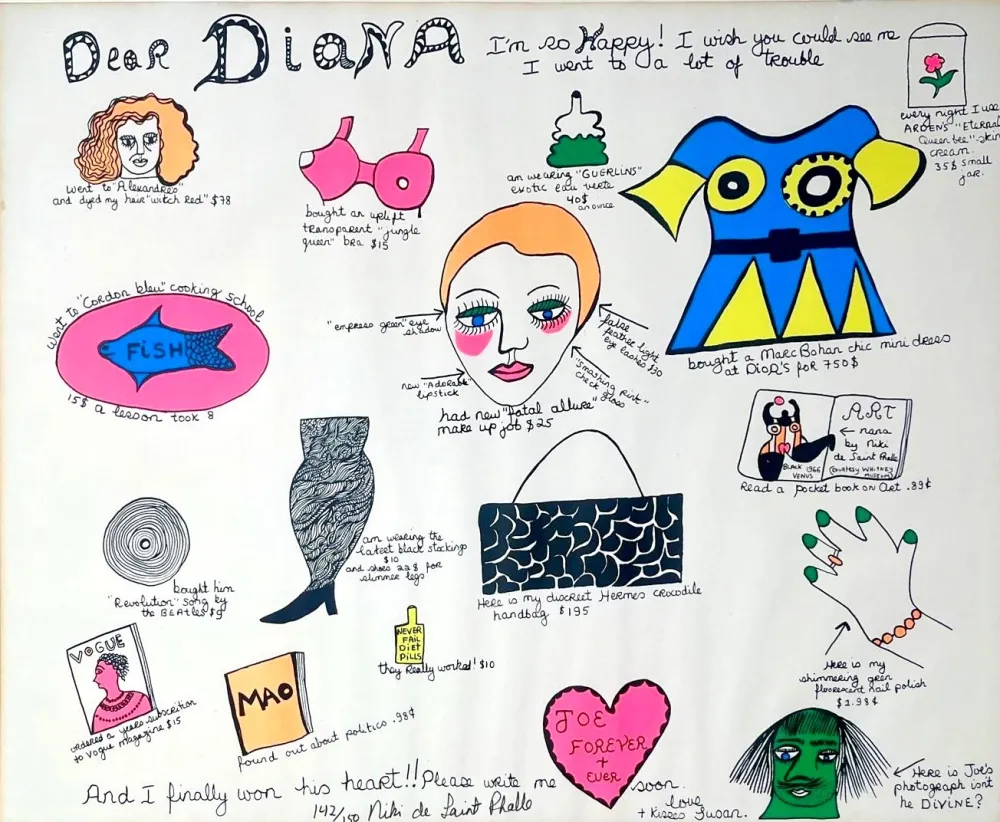 Screenprint De Saint Phalle - Dear Diana 