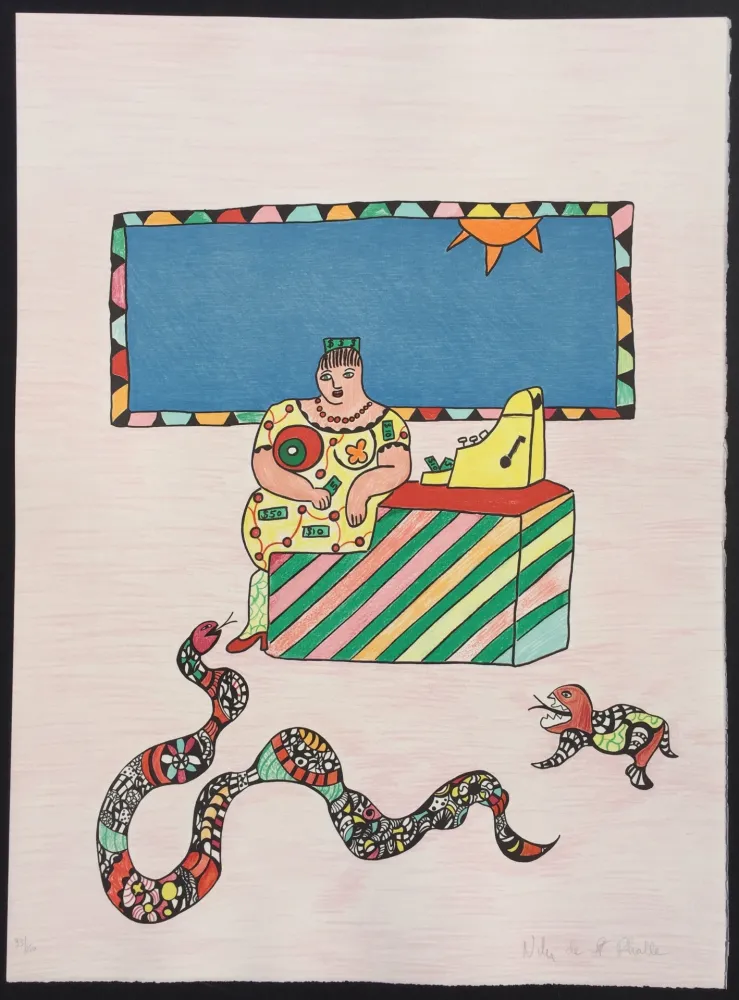 Lithograph De Saint Phalle - La Caissiere