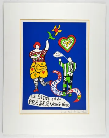 Screenprint De Saint Phalle - Le Sida est là… préservons-nous 