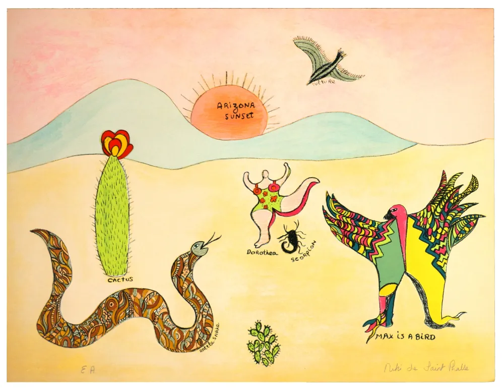 Lithograph De Saint Phalle - Max is a bird