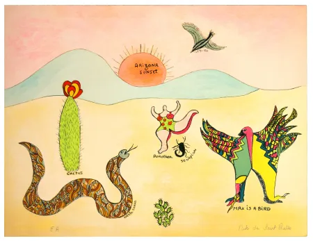 Lithograph De Saint Phalle - Max is a bird