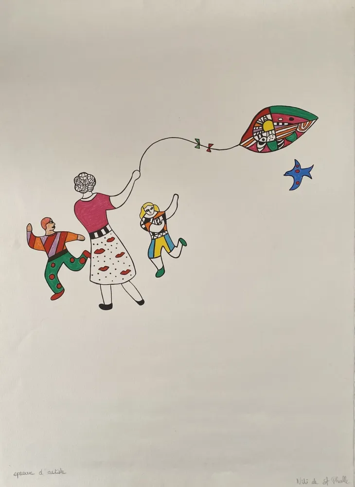 Lithograph De Saint Phalle - Méchant - Méchant - Le cerf-volant