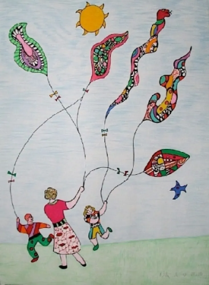 Lithograph De Saint Phalle - Méchant - Méchant - Le cerf-volant