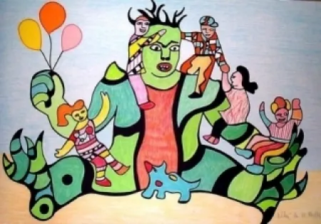 Lithograph De Saint Phalle - Monster