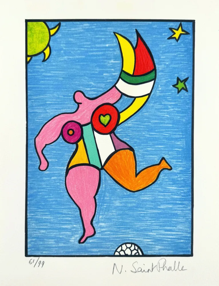 Lithograph De Saint Phalle - Nana arc-en-ciel 