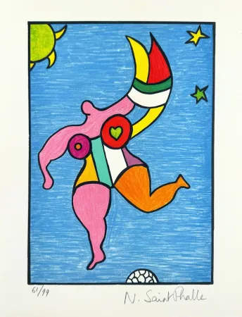 Lithograph De Saint Phalle - Nana arc-en-ciel 