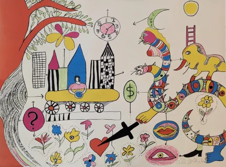 Lithograph De Saint Phalle - Rêve d'une jeune fille 