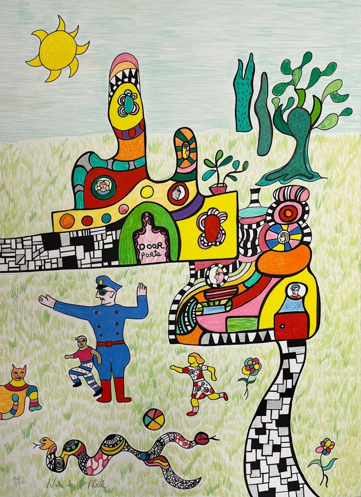 Lithograph De Saint Phalle - Sortie d'École