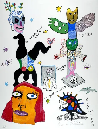Lithograph De Saint Phalle - Totem 