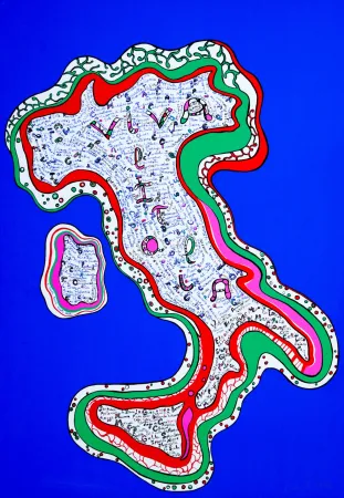 Screenprint De Saint Phalle - VIVA L'ITALIA