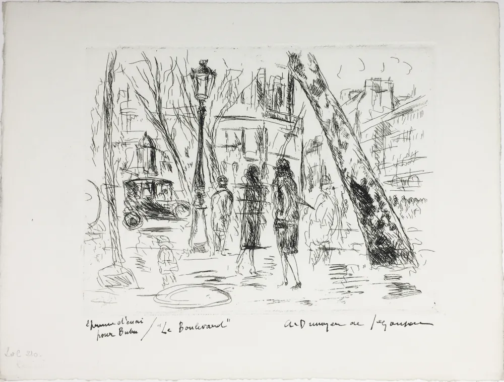 Engraving De Segonzac - LE BOULEVARD. Pour 