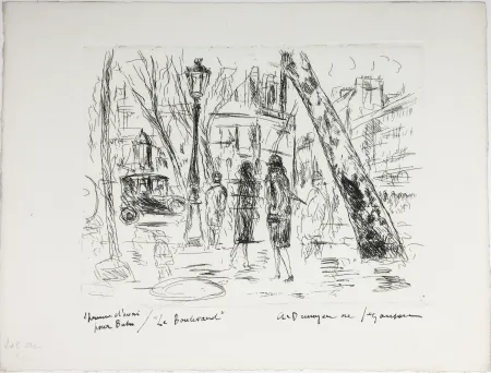 Engraving De Segonzac - LE BOULEVARD. Pour 