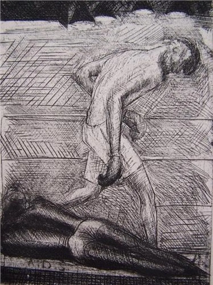 Engraving De Segonzac - Le KO du noir