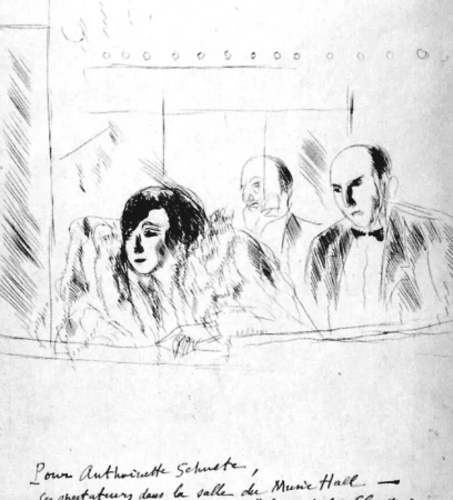 Engraving De Segonzac - Salle de Music-Halle