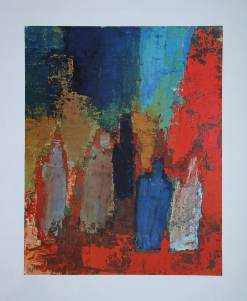 Lithograph De Stael - Bouteilles