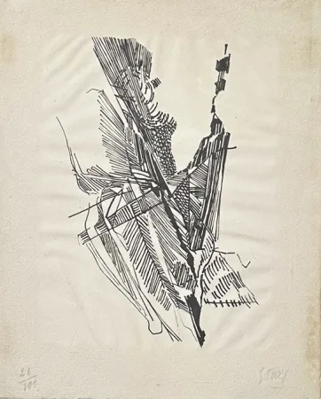 Lithograph De Stael - Composition