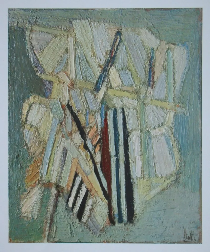 Lithograph De Stael - Composition Céladon